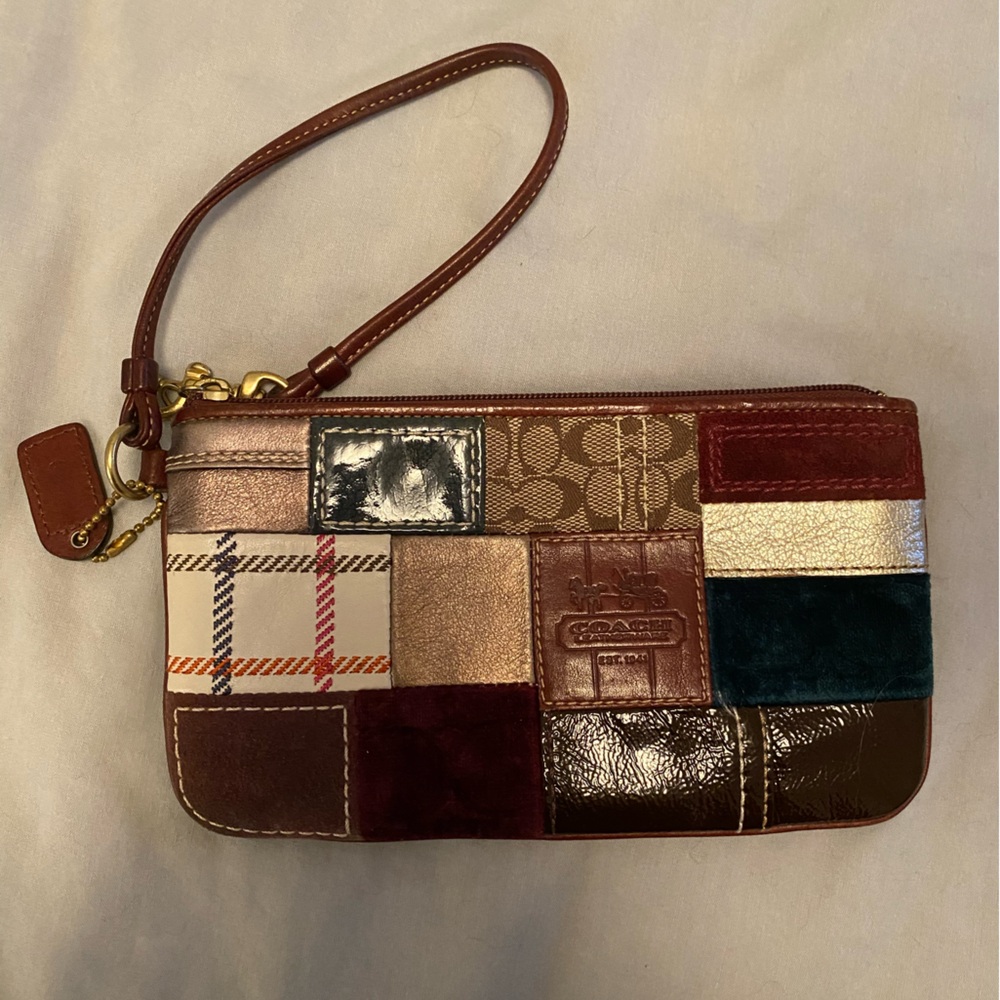 Patchwork Coach wristlet.